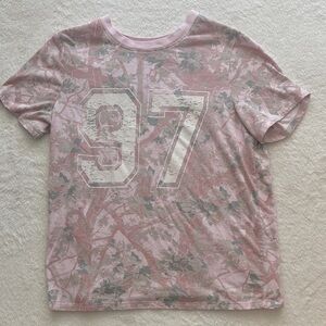 Zoe + Liv Pale Pink Camo '97 Graphic Short Sleeve Tee